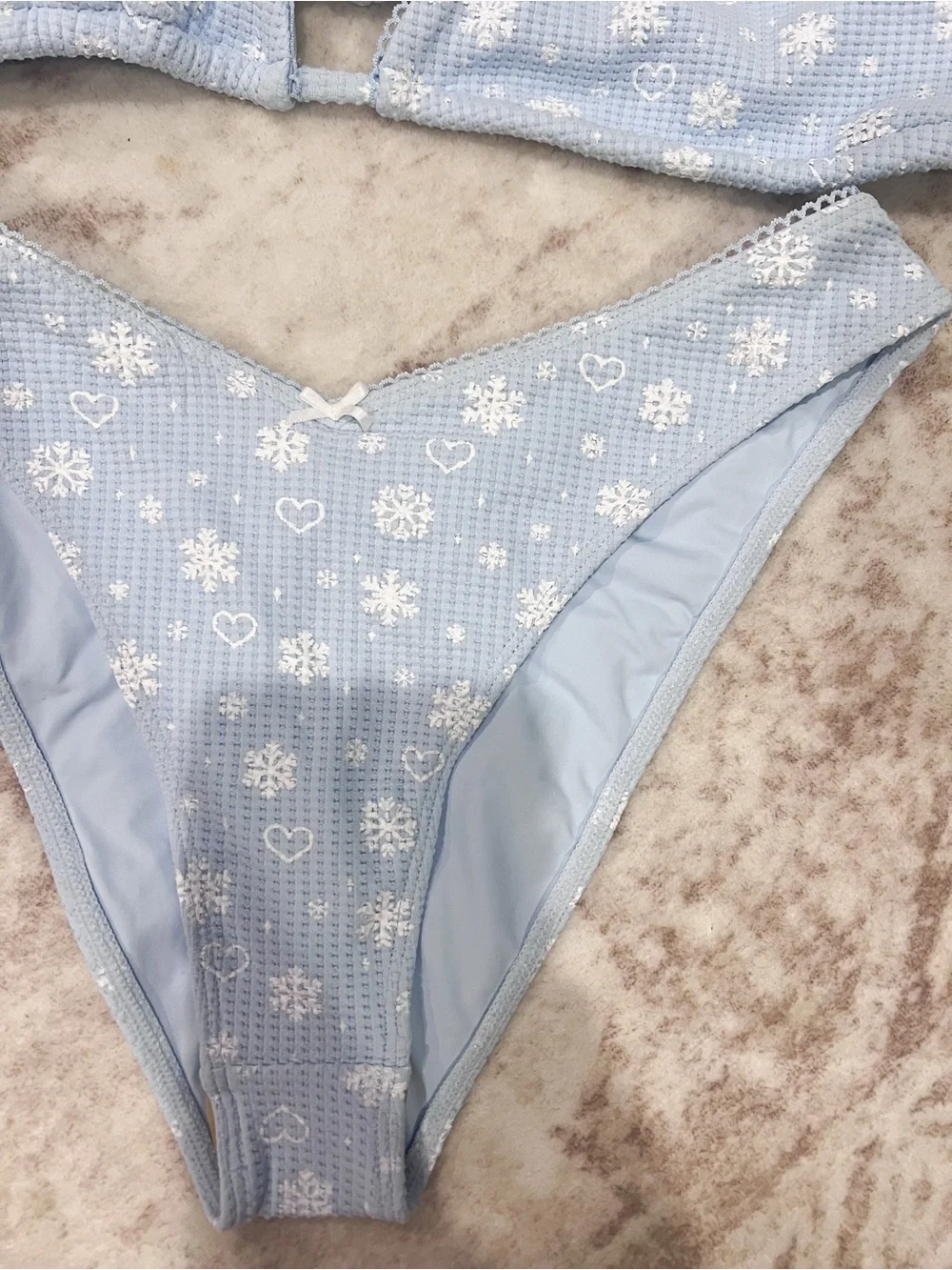 Frankies Bikinis Tia Waffle Triangle Bikini Set